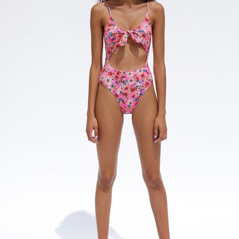 Tied Printed Swimsuit